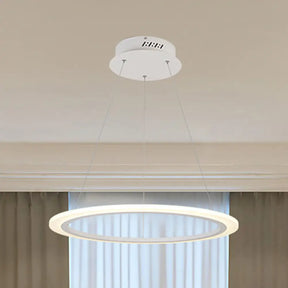 Modern Chandelier With Acrylic Shade - Contemporary Pendant Light Warm/White Illumination White /