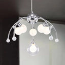 Modern Chrome Bubble Chandelier With White Glass And Led Lights - 6/9 Light Ceiling Fixture 6 /
