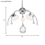 Modern Chrome Bubble Chandelier With White Glass And Led Lights - 6/9 Light Ceiling Fixture