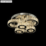 Modern Chrome Crystal Flush Mount Led Lamp For Bedroom Ceiling
