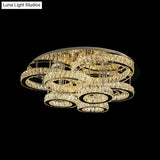 Modern Chrome Crystal Flush Mount Led Lamp For Bedroom Ceiling