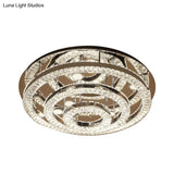 Modern Chrome Crystal Flush Mount Led Ring Light Fixture For Bedroom - 21.5’/31.5’ Wide