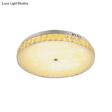 Modern Chrome Crystal Led Flush Mount Ceiling Light - Round/Square Design For Bedroom Lighting