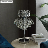 Modern Chrome Crystal Orb Led Table Lamp For Living Room Nightstand