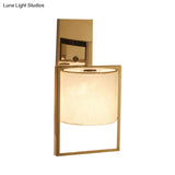 Modern Chrome Cylinder Wall Sconce Light Fabric Shade 1-Light Fixture