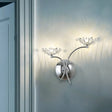 Modern Chrome Flower Wall Lamp With Crystal Stamen - Bedside Sconce