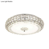 Modern Chrome/Gold Led Crystal Ceiling Mounted Light Flushmount Design 15’/19’ Width