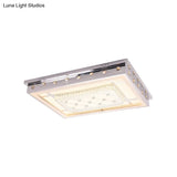 Modern Chrome Led Crystal Ceiling Light Fixture With Elegant Rectangle/Round Pattern