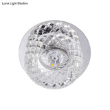 Modern Chrome Led Crystal Flushmount Light Fixture For Corridors