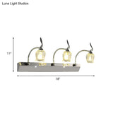 Modern Chrome Led Vanity Light With Adjustable 3 Bulbs Flower Crystal Shade - Wall Mounted Bathroom