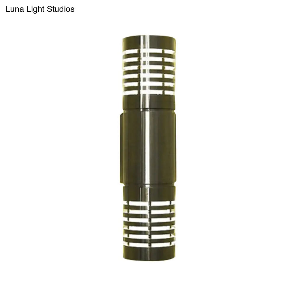 Modern Chrome Led Wall Lamp With Hollow Design And Warm/White Light