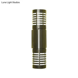 Modern Chrome Led Wall Lamp With Hollow Design And Warm/White Light