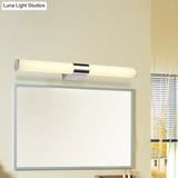 Modern Chrome Led Wall Vanity Light With Acrylic Tube And Warm/White 18/23.5/31.5 Length