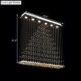 Modern Chrome Pyramid Crystal Draping Flushmount Ceiling Flush Light - 6 Bulbs
