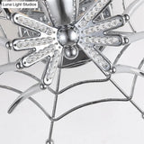 Modern Chrome Spider Wall Sconce With Clear Glass Shade For Bedroom Lighting