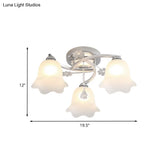 Modern Chrome Spiral Flush Mount With Opal Glass Shade For Bedroom