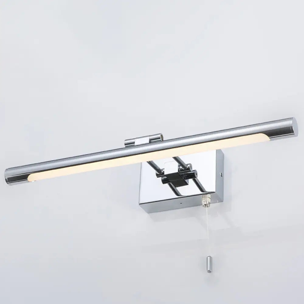 Modern Chrome Swingable Tube Vanity Light With Minimalist Led Acrylic Wall Sconce For Bath / 14