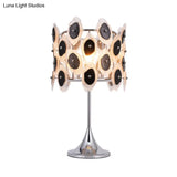 Modern Chrome Table Lamp With Metal Drum Shade - Perfect For Living Rooms And Nightstands