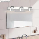 Modern Chrome Vanity Light Fixture With Clear Crystal Accents - 2/3 Bulbs Warm/White
