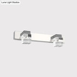 Modern Chrome Vanity Light Fixture With Clear Crystal Accents - 2/3 Bulbs Warm/White
