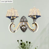 Modern Chrome Wall Lamp With Clear Crystal Accent And Luminous Arm