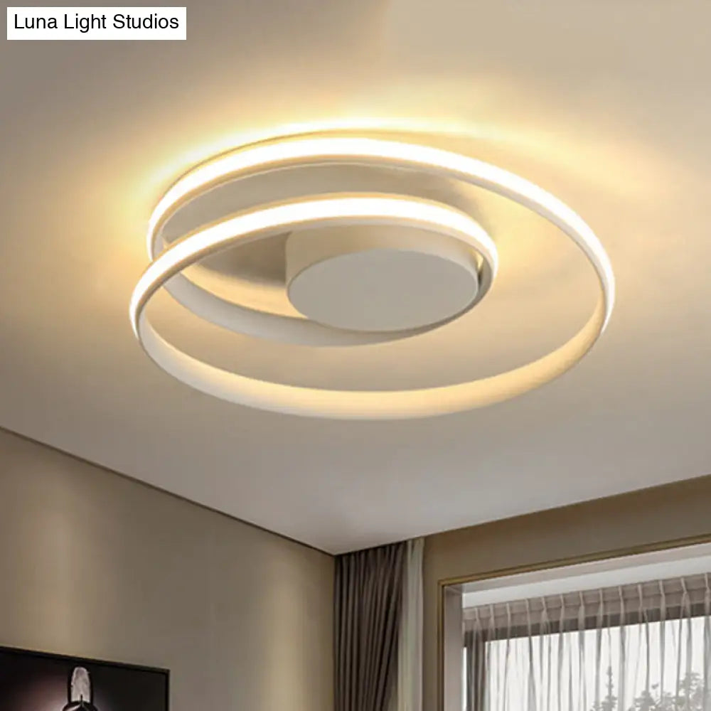 Modern Circle Ceiling Lights - White/Black Flush Mount Fixtures Indoor Lighting (18’/23.5’)