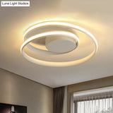 Modern Circle Ceiling Lights - White/Black Flush Mount Fixtures Indoor Lighting (18’/23.5’)
