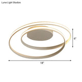 Modern Circle Ceiling Lights - White/Black Flush Mount Fixtures Indoor Lighting (18’/23.5’)