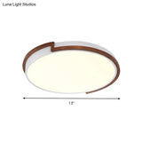 Modern Circle Flush Mount Macaron Metal Led Lamp White/Green With Acrylic Diffuser For Living Room