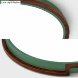 Modern Circle Flush Mount Macaron Metal Led Lamp White/Green With Acrylic Diffuser For Living Room