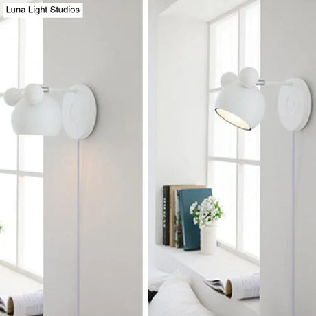 Modern Circle Wall Mounted Lamp - Metal 1 Light Sconce Bedroom Lighting
