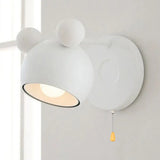 Modern Circle Wall Mounted Lamp - Metal 1 Light Sconce Bedroom Lighting White
