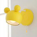 Modern Circle Wall Mounted Lamp - Metal 1 Light Sconce Bedroom Lighting Yellow