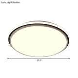 Modern Circular Flush Mount Led Fixture White/Warm Light Acrylic Design - 12’/16’/19.5’ Wide