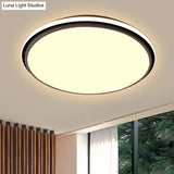 Modern Circular Flush Mount Led Fixture White/Warm Light Acrylic Design - 12’/16’/19.5’ Wide