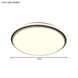 Modern Circular Flush Mount Led Fixture White/Warm Light Acrylic Design - 12’/16’/19.5’ Wide