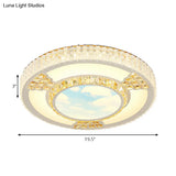 Modern Circular Flushmount Led Ceiling Light With Clear Crystal And Fun Patterns – Ideal For Bedroom