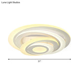 Modern Circular Led Flush Light - Acrylic Living Room Ceiling Lamp (19.5/31 W) With Warm/White