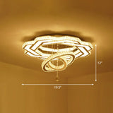 Modern Circular Led Flushmount With Clear Crystal For Living Room Ceiling / 19.5’ Flower