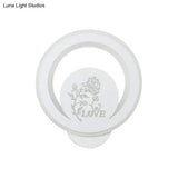 Modern Circular Sconce Lighting: Acrylic Led Wall Light Fixture In White For Living Room