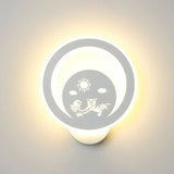 Modern Circular Sconce Lighting: Acrylic Led Wall Light Fixture In White For Living Room / B