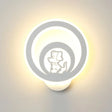 Modern Circular Sconce Lighting: Acrylic Led Wall Light Fixture In White For Living Room / I