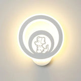 Modern Circular Sconce Lighting: Acrylic Led Wall Light Fixture In White For Living Room / I