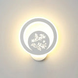 Modern Circular Sconce Lighting: Acrylic Led Wall Light Fixture In White For Living Room / J