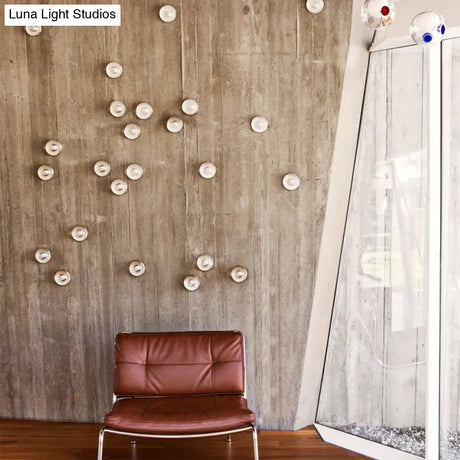 Modern Clear Bubble Crystal Wall Sconce Hemisphere - Warm/White Light For Hallway & Living Room