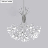 Modern Clear Crystal Beaded Chandelier With Bouquet Design - Black/Chrome 13/19 Lights Hanging Lamp