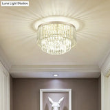 Modern Clear Crystal Flush Mount