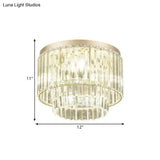 Modern Clear Crystal Flush Mount
