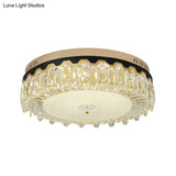 Modern Clear Crystal Flush - Mount Ceiling Lamp For Bedroom Led Light Fixture