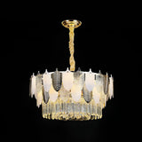 Modern Clear Crystal Leaf Pendant Chandelier - Stylish Suspension Light For Living Room 8 /